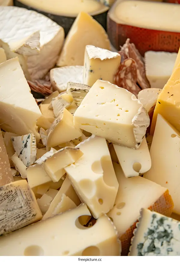 Close Up of Assorted Cheeses