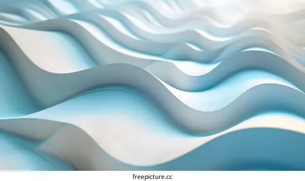 Abstract Geometric Blue and White Wave Background