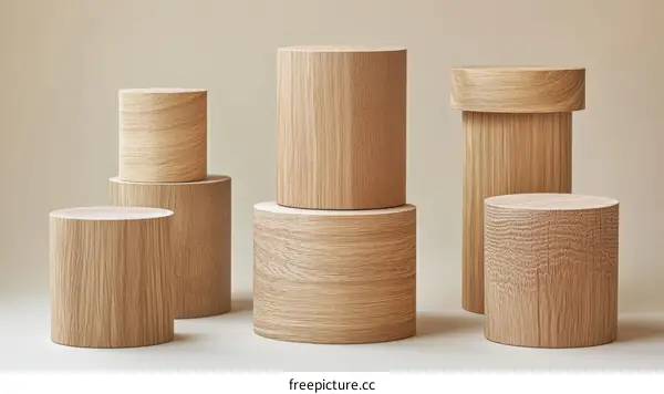 Simple Wood Display Cylinders