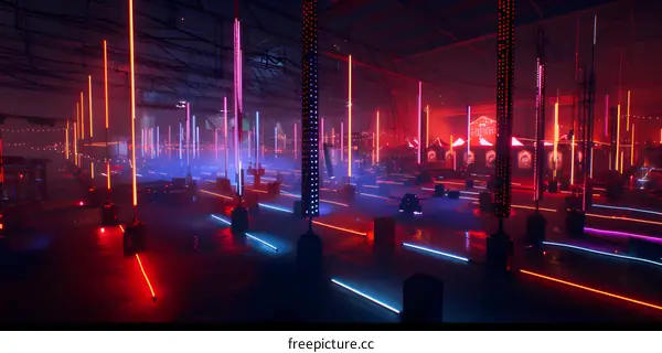 Neon Lights in a Futuristic Cityscape