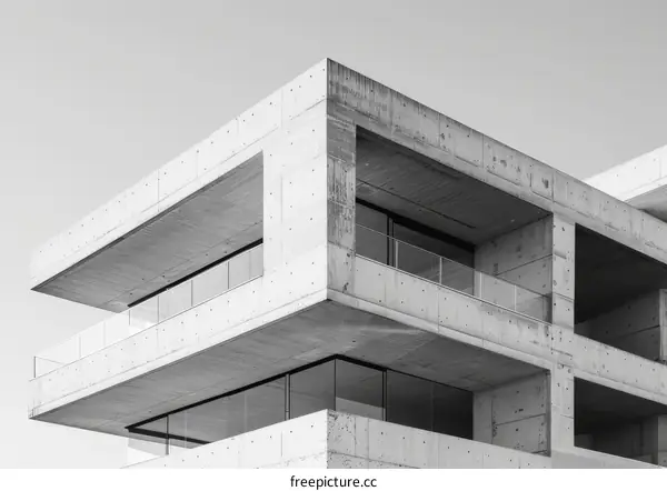 Balcony Designs: Geometric Shapes Adorn a Modern Facade