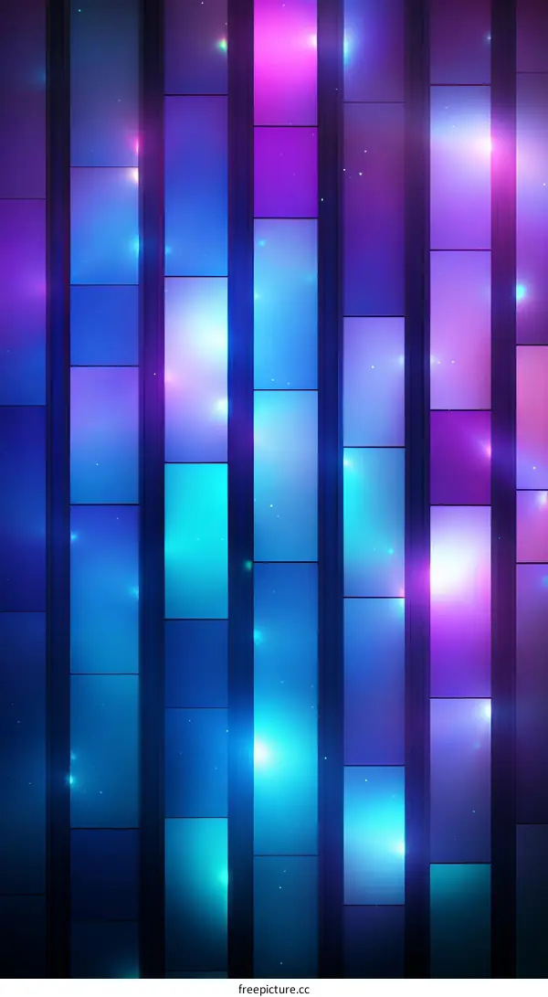 Rectangles with blue, purple, and pink glowing edges