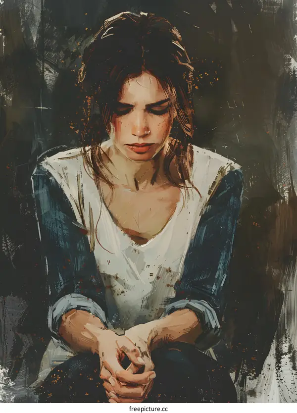 portrait of a sad girl