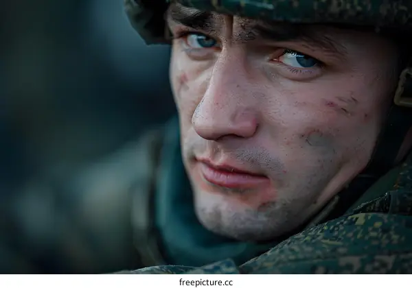 Portrait of a young soldier