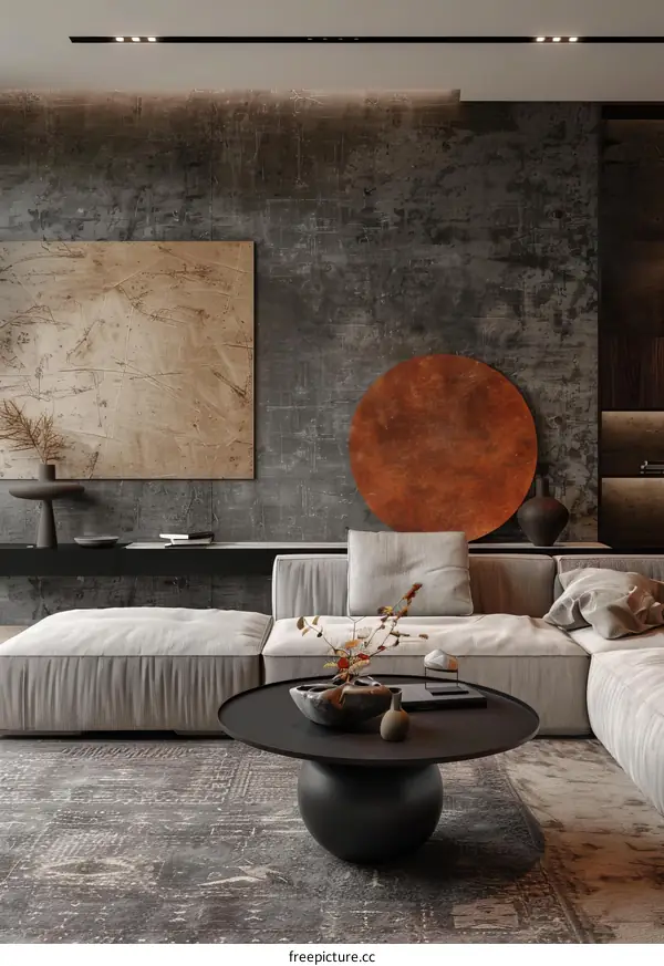 Modern Cozy Living Room Decorated with Chic Accents