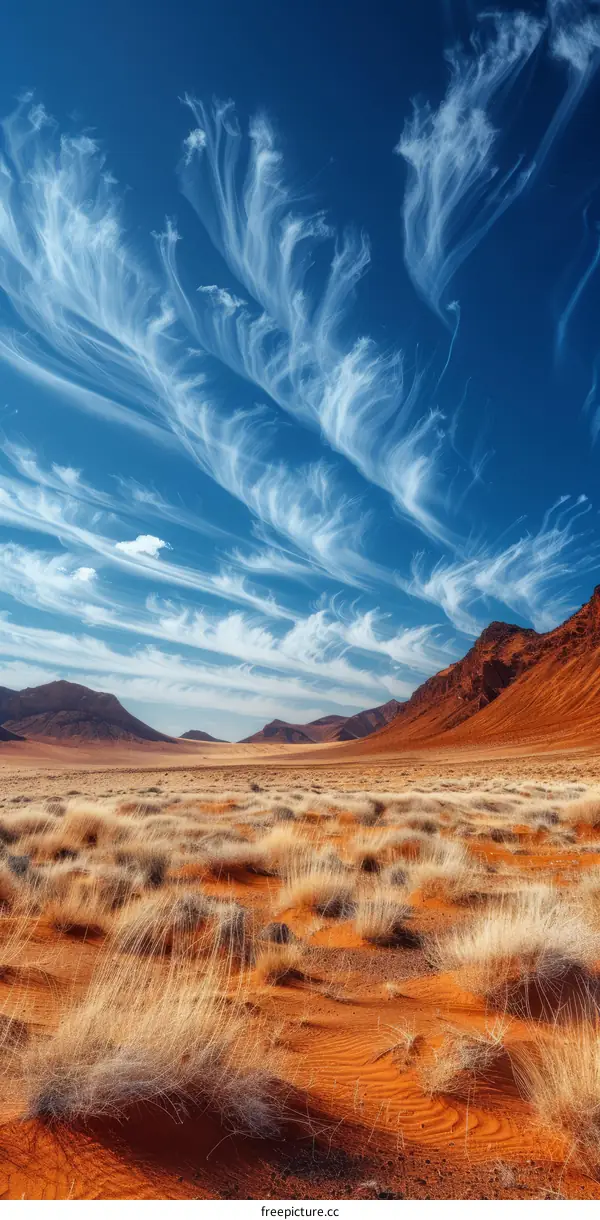 Namibia Desert Landscape: Wide Open Blue Sky