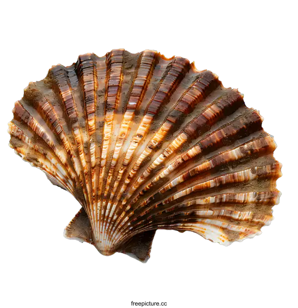 [Transparent Background PNG]Empty Scallop Shell on White Background