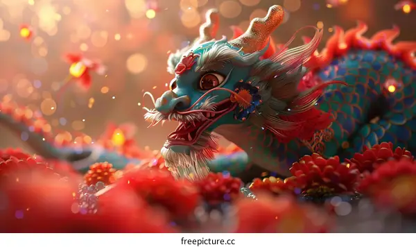 Dragon Dance Performance During Chinese New Year