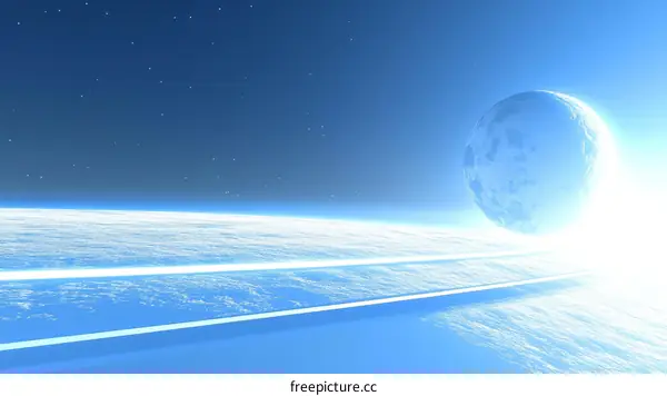 Cosmic Blue Planet and Moon