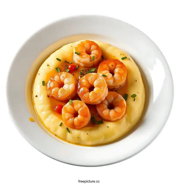[Transparent Background PNG]Shrimp with Mashed Potatoes