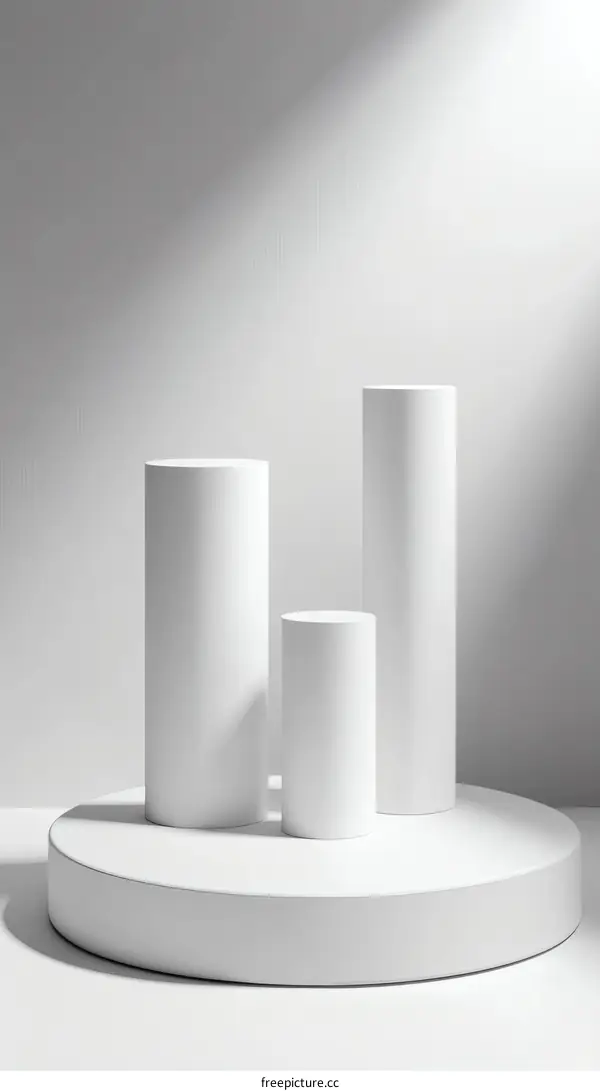 White Cylindrical Product Display Stand