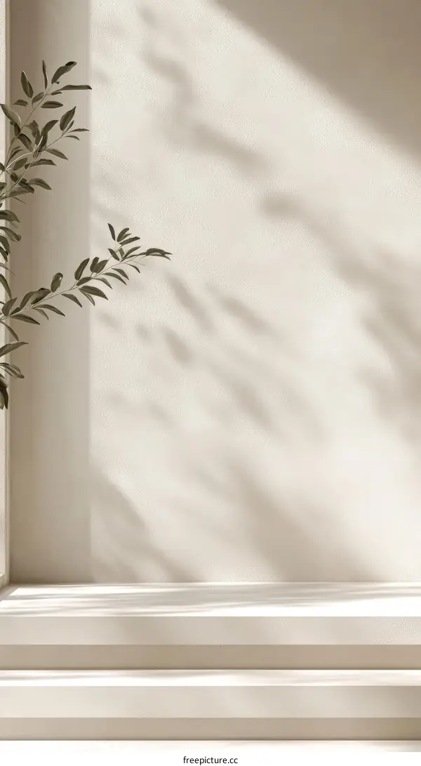 Modern Minimalist Empty Display Podium with Shadow Play