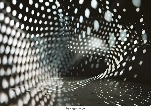 Abstract White Light Patterns on Dark Background