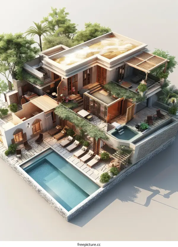 Modern Luxury Mansion with Stunning Pool and Garden