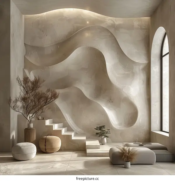 Modern Minimalist Interior Design with Abstract Wall Art