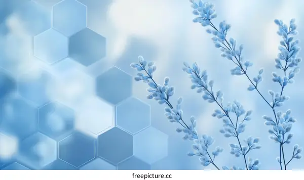 Abstract Light Blue Floral Design Background