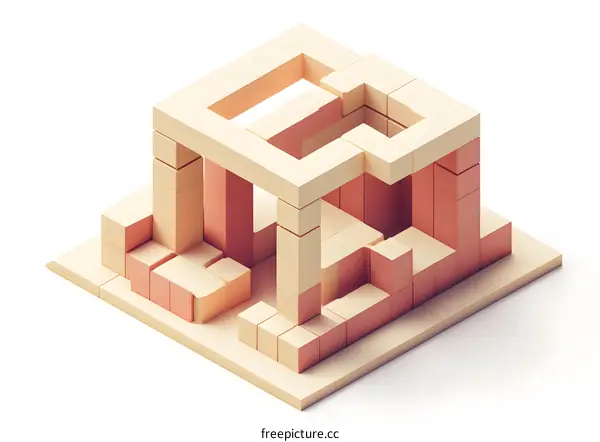 Abstract Minimalist Structure Built of Blocks