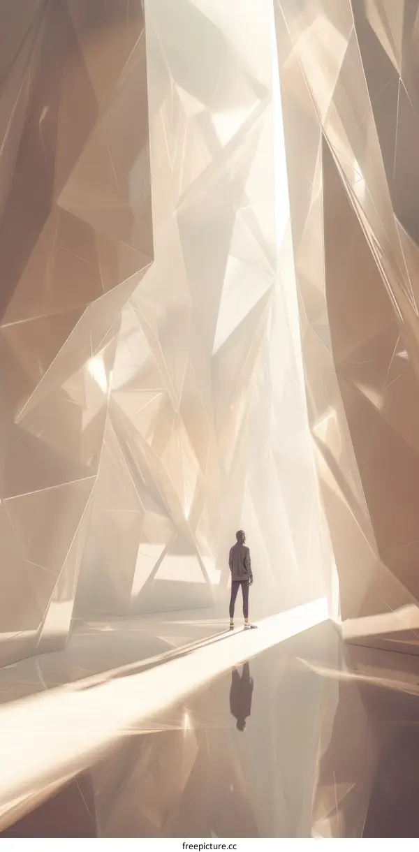 Man Standing in a Futuristic City