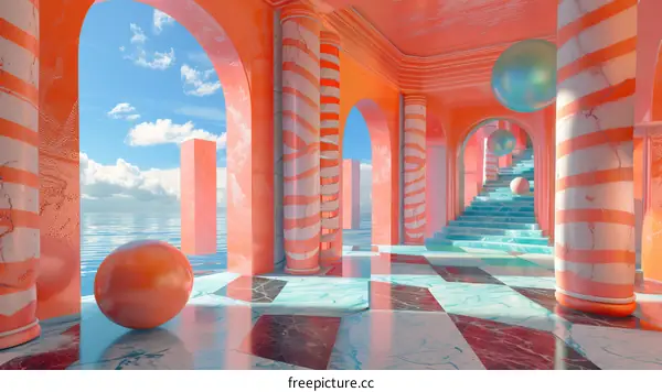 Abstract Colorful Architectural Illustration