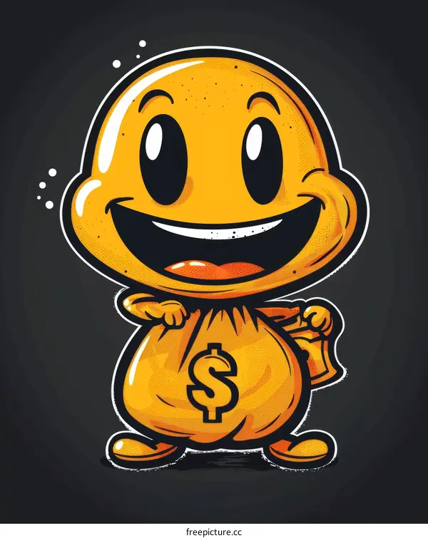 A yellow cartoon character with a dollar sign on its chest