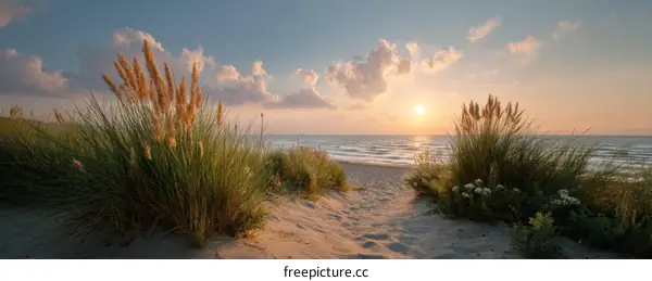 Sunset Beach Sunrise Seascape