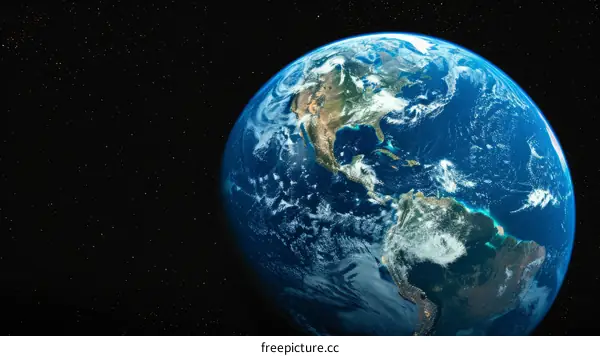 Earth from space showing the Americas