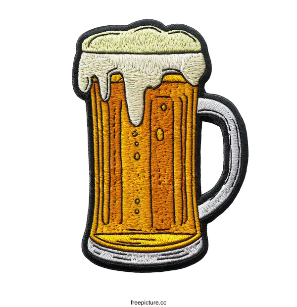 [Transparent Background PNG]Beer Glass Illustration Patch