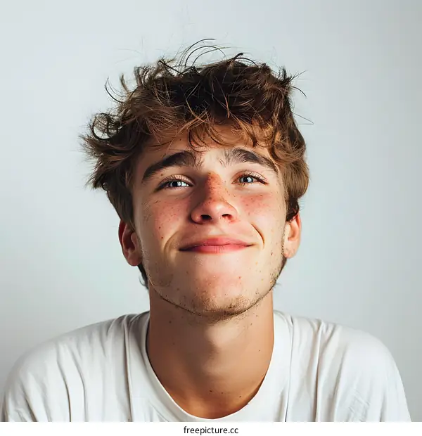 Portrait of a Young Man with Freckles