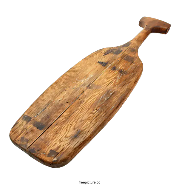 [Transparent Background PNG]Old Wooden Paddle Isolated on White Background