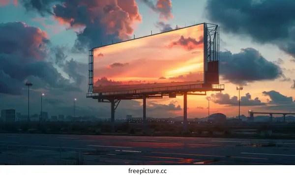 Sunset billboard by the highway
