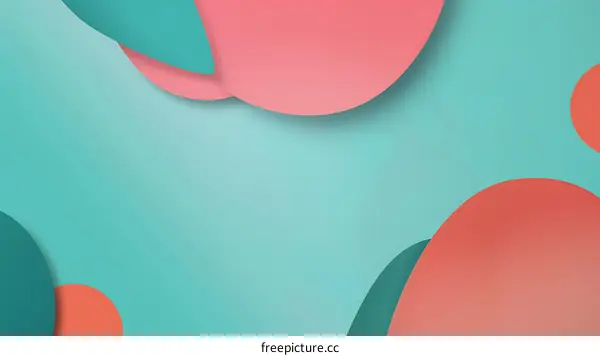 Abstract Green and Red Geometric Shapes Background