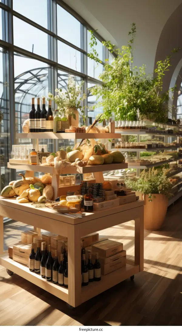 An Abundance of Vegetables and Fruits in a Modern Grocery Store