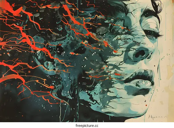 Colorful portrait of a woman