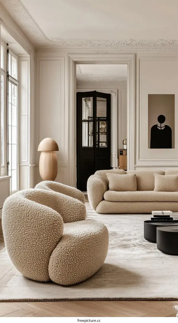 Beige Cozy Living Room Interior Design