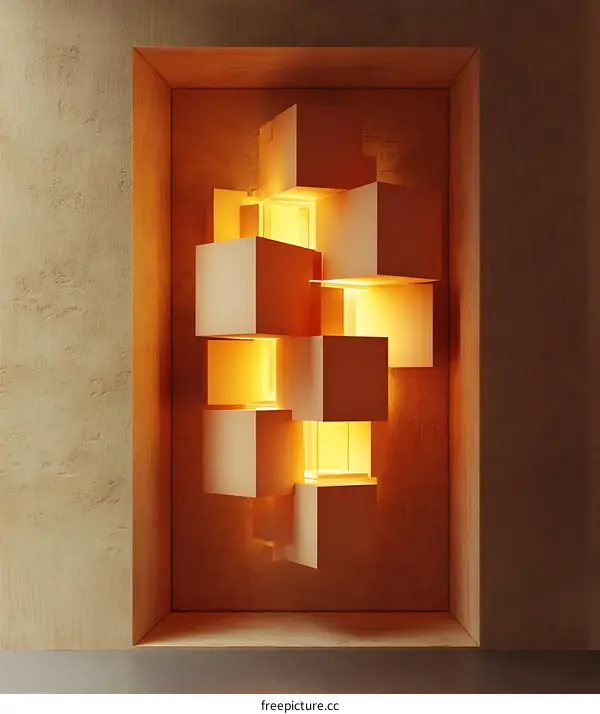 Abstract Art with Geometric Shapes in Warm Color Palette