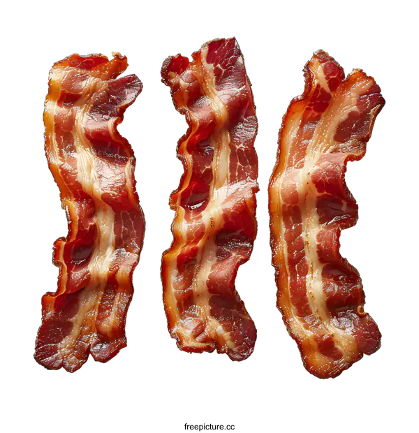 [Transparent Background PNG]Three strips of bacon