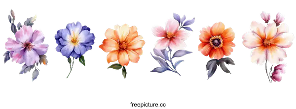 [Transparent Background PNG]Watercolor Floral Bouquet Collection
