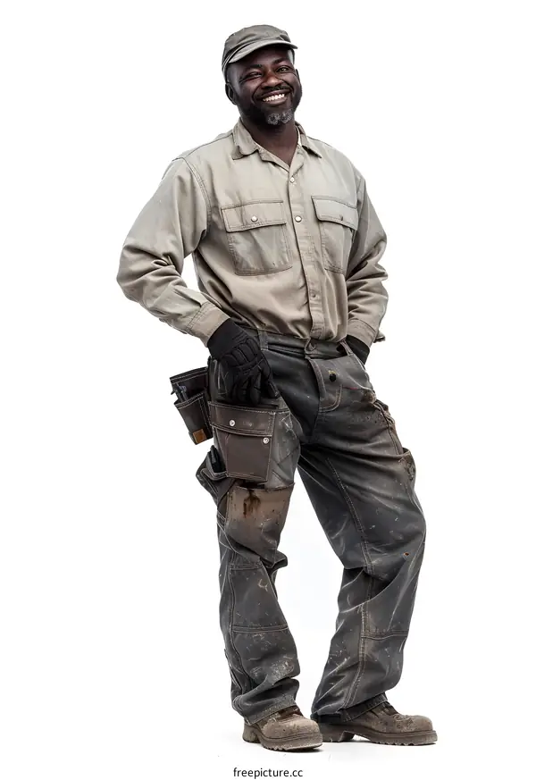 Confident African American Construction Worker