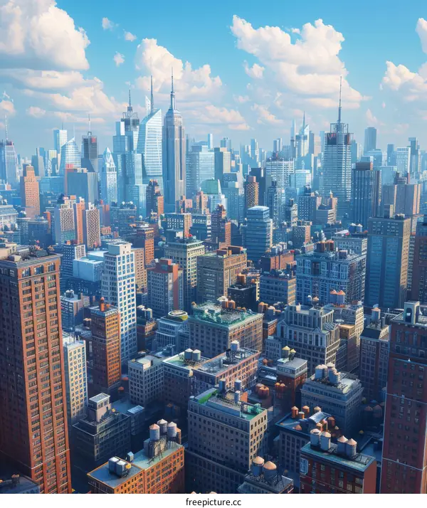 Iconic Empire State Building and New York City Skyline