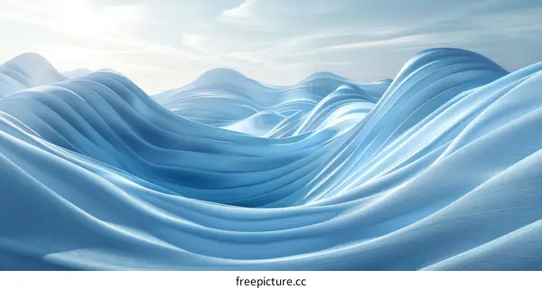 Blue and White Abstract Waves Background