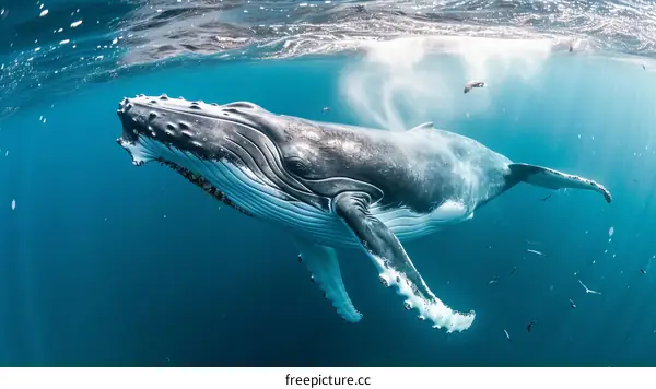 Underwater View of a Humpback Whale