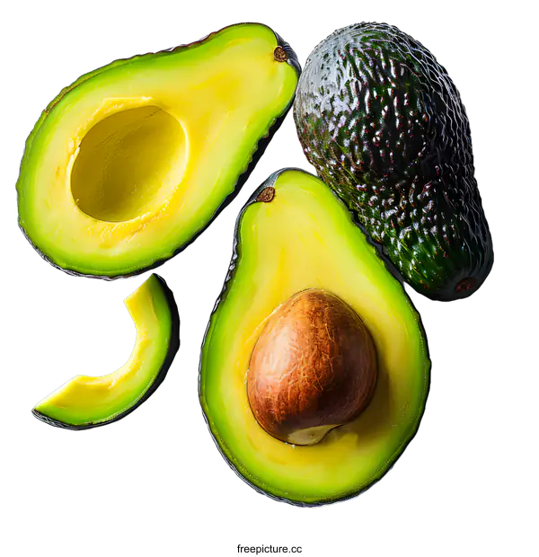 [Transparent Background PNG]Three avocados on a white background