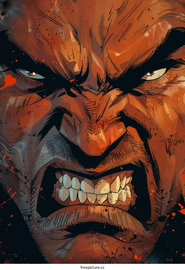 Illustration of a Man Screaming in Comic Book Style