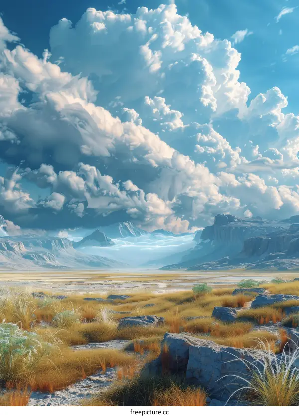 Vast Open Plains Under a Dramatic Sky