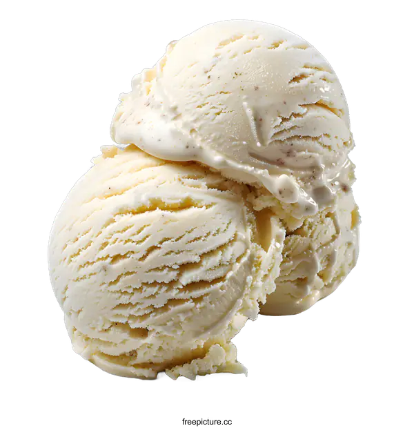 [Transparent Background PNG]Two Scoops Vanilla Ice Cream