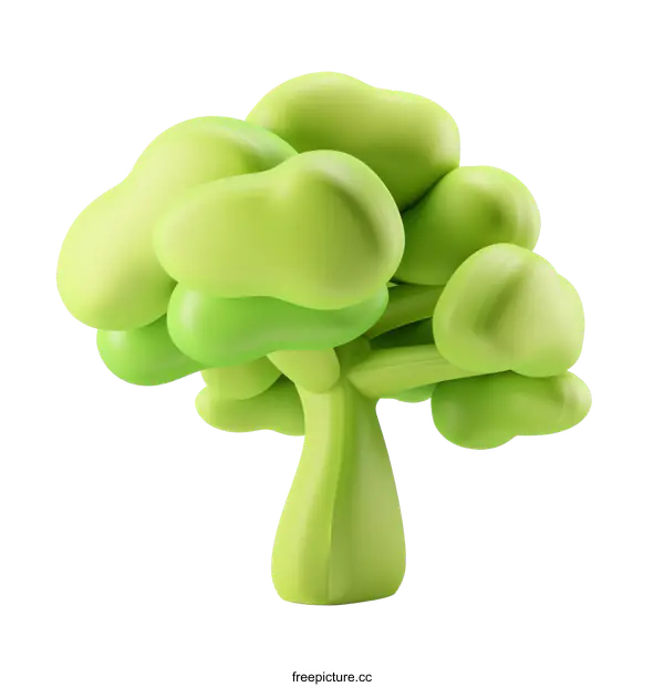 [Transparent Background PNG]3D rendering of a broccoli