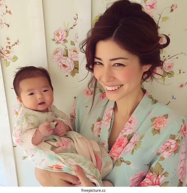 kimono and baby
