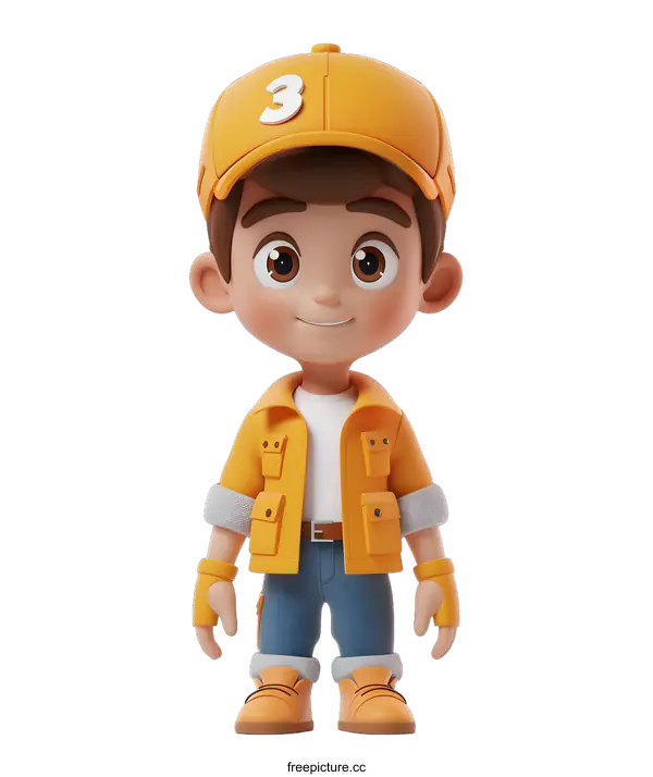 [Transparent Background PNG]3d illustration of a construction worker