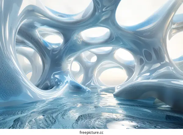 Surreal Organic Architecture Interior with Light