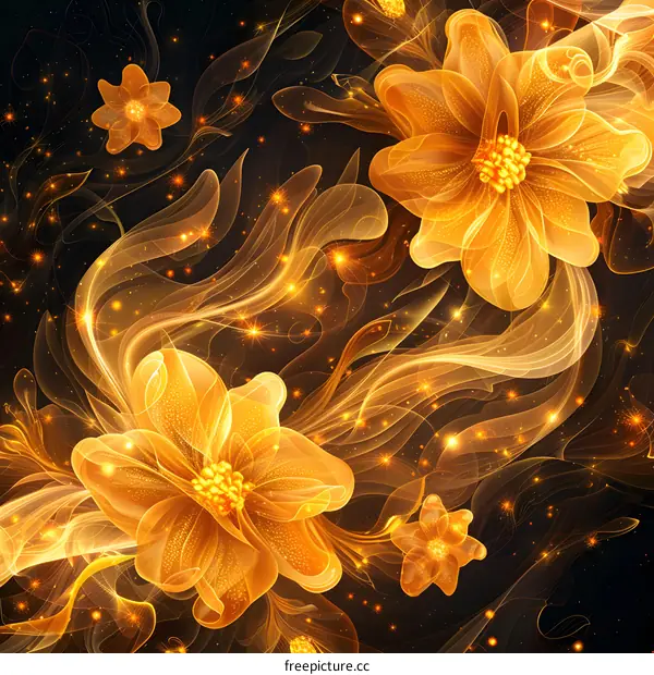 Glowing Golden Flowers